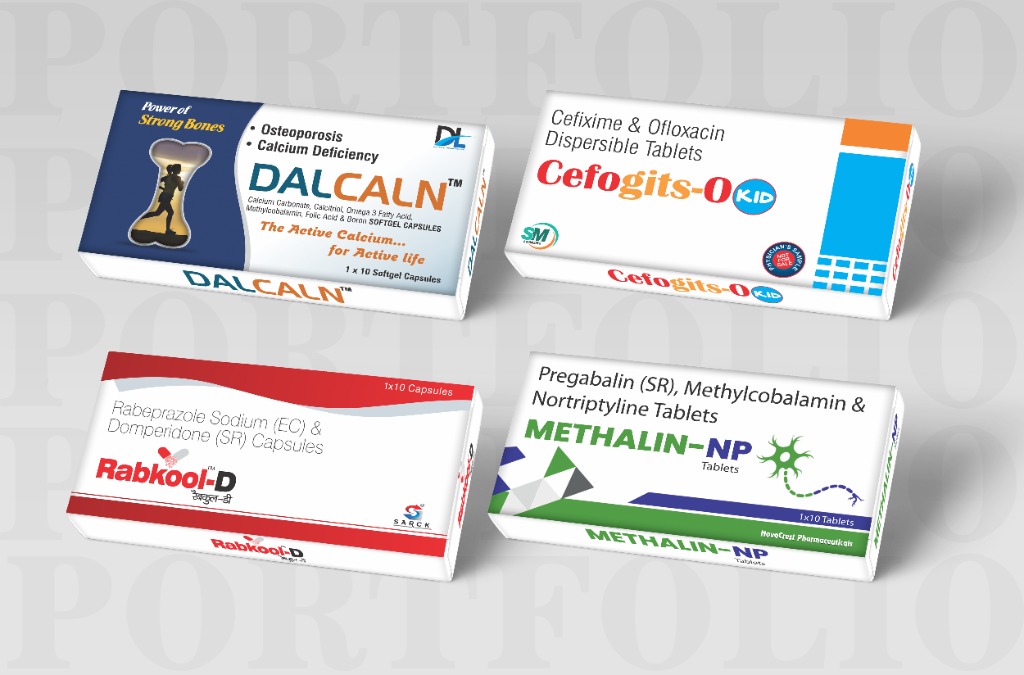 DALCALN, Cefogits-O KID, Rabkool-D, and METHALIN-NP Medicine Cartons